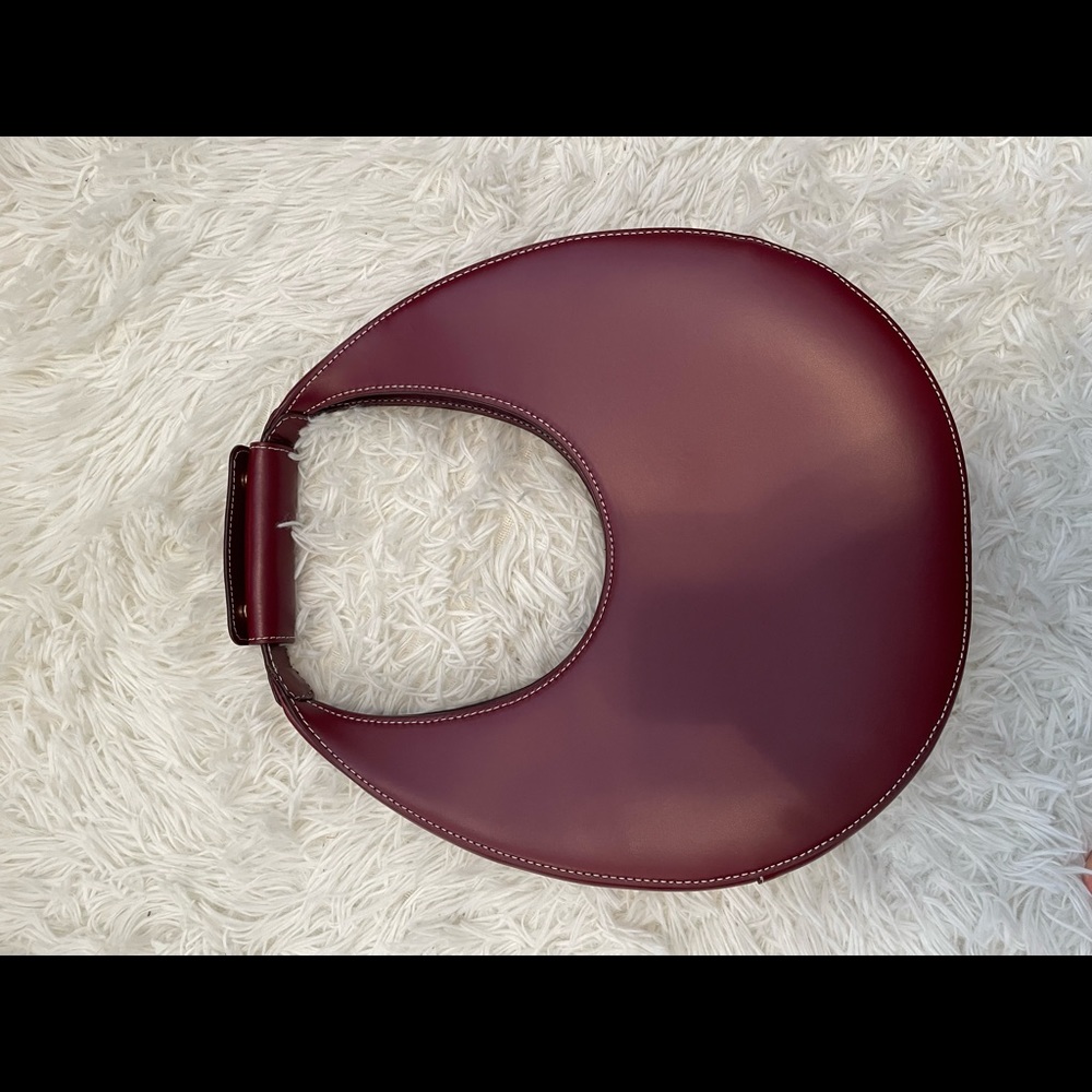 Staud Burgundy Moon Bag